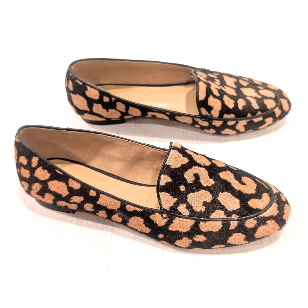 TALBOTS Women's Leopard Animal Print Leather Loafers Size 6.5